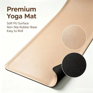 Customizable Fitness Mat Matte PU Sweat-Wicking Rubber Mat for Aerobics and Rehabilitation Training