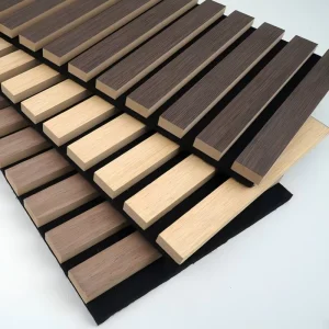 Customizable MDF Wood Slat Acoustic Panel Polyester Fiber Soundproof Wall Panel for Office and Studio