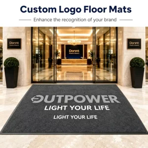 Customizable Nylon Floor Mats with Logo Printing, Tufted Design, Washable Rubber Backing for Outdoor Offices and Hotels