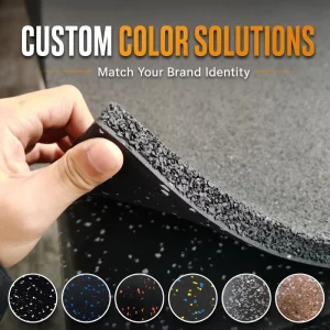 Customizable Rubber Flooring Tiles, 3 mm, Laminated, Shock-Absorbing, Non-Slip, for Gyms and Fitness Areas