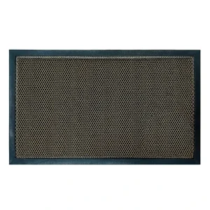 Customizable Woven Polyester Waterproof Square Floor Mat Modern Striped Design Anti-Slip Elastic Fabric Washable Home Door Mat