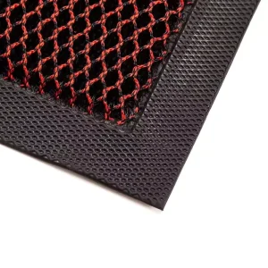 Customizable Woven Polyester Waterproof Square Floor Mat Modern Striped Design Anti-Slip Elastic Fabric Washable Home Door Mat