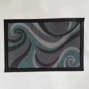 Customizable Woven Polyester Waterproof Square Floor Mat with Modern Striped Design Washable Non-Slip