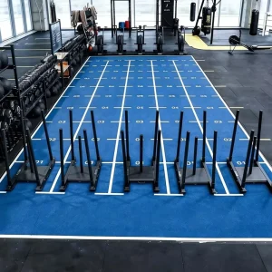 Customize Hyrox Turf Fitness Event Dedicated Turf PE Curve Yarn Artificial Grass For Sled Track High Density Gym Flooring Turf