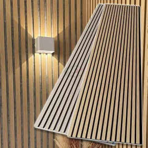 Customized Acoustic Wall Panels Eco Friendly White Oak Yellow Oak and Grey Oak Wood Veneer Soundproof