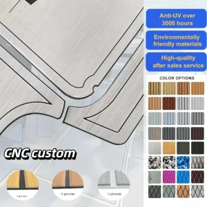 Customized CNC Non-Slip 6mm Thick Closed Cell EVA Foam Grooved Brushed Waterproof Floor Mats Modern Design for Yacht Use