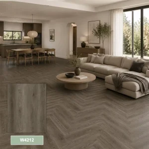 Customized Chevron Style Easy Install Waterproof 5.5MM 6MM SPC Flooring SPC Vinyl Flooring for Safe Home Office Indoor Use