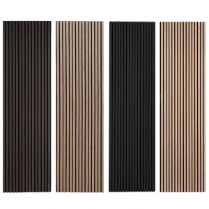 Customized Color 3D Slat Wood Acoustic Panels Eco Friendly Waterproof Fireproof Interior Decoration Soundproof Wall Panels for