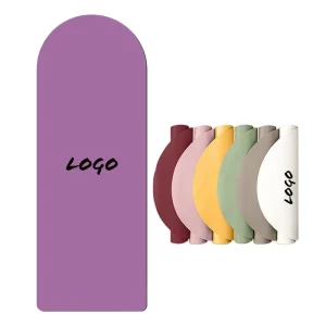 Customized Curve Arch Oval PU Natural Rubber Yoga Mat Anti-Slip Waterproof for Yoga Pilates