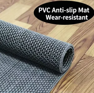 Customized Eco-Friendly Washable Tufted PVC S Mats Anti-Slip Water-Resistant Square Medium-Thickness Geometric Pattern Bath Home