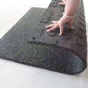 Customized Gym Equipment Black White Rubber Floor Mat Tile for Gym