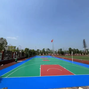 Customized High Density Silicone Sports Court Indoor Fireproof Basketball Volleyball Badminton Tennis Courts Floor