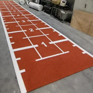 Customized High-Density Waterproof PE Fitness Flooring Mat with Sprint Track Logo for Gym Sled Turf