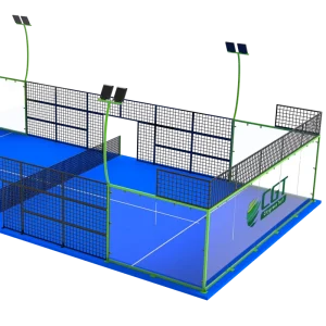 Customized International Standard Tempered Glass Artificial Grass Padel Tennis Court 20x10m Fireproof Easy Indoor Outdoor
