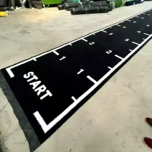 Customized Logo Pattern Gym Sled Track Flooring Mat with Artificial Grass Turf for Sled Pushing