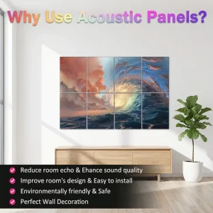 Customized Modern European Soundproof Acoustic Printing PET Decorative Panels Art Gallery Aesthetic Art Design Style