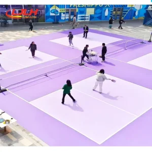 Customized PVC Sports Flooring Rolls for Wear-Resistant Indoor Badminton Courts