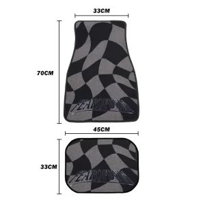 Customized Polyester Car Mat Four-Piece Set PVC-Coated Backing Custom Logo Thermal Transfer HD Printing