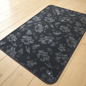 Customized Premium Laser Pattern PU Leather Square Rubber Backed Grounding Mat Laser Engraved Conductive Earthing Pad