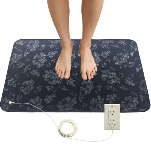 Customized Premium Laser Pattern PU Leather Square Rubber Backed Grounding Mat Laser Engraved Conductive Earthing Pad