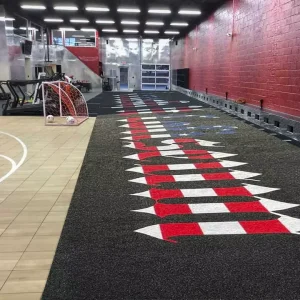 Customized Size Color Logo Eco Friendly Artificia Turf Shock Absorption Artificial Grass for Crossfit at Gym Sports Flooring