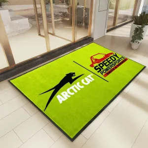 Customized Size & Logo Custom Printed Rubber-Backed Floor Mat Indoor or Outdoor