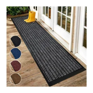 Customized-Size Non-Slip PVC-Backed Runner Door Floor Mat Rug Indoor Outdoor Grey Brown Red