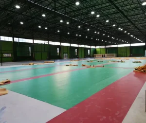 Customized Thickness Vinyl Sports Flooring Gym Floor Tile Badminton Court