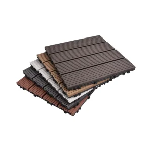 Customized WPC for Balcony Jointed Plastic Wood Flooring Outdoor Floor Mat Garden Courtyard Wood Plastic Self-laying Floor Tiles