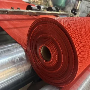Customized Washable Tufted PVC Anti-Slip Water-Resistant Square Geometric Mat for Home Kitchen, Medium Thickness