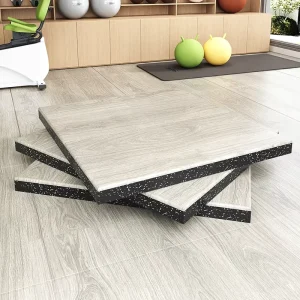 Customized Wear Resistant Non Slip SBR Rubber Gym Training Wood Grain Protective Flooring Shock Absorption Rubber Mat