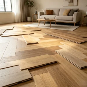 Customized Wood Veneer SPC Floor Formaldehyde Free Real Wood Texture Rigid Core Vinyl Flooring