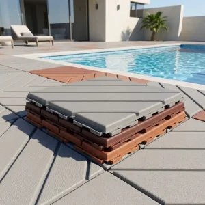 DIY Anti-Slip Interlocking Deck Tiles Outdoor Waterproof Garden Balcony and Swimming Pool Flooring