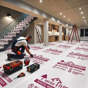 DIY Cuttable Floor Protector Roll Waterproof Anti Scratch Mat Film for Stairs Kitchen Bathroom Home Decoration