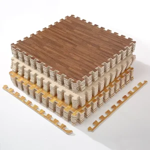 DIY Friendly EVA Foam Mats Fit Hardness Floor Foam Tiles Picnic Ready Faux Wood Concrete Floor for Exercise