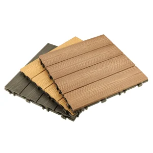 DIY Interlocking Square WPC Wood-Plastic Composite Decking Tiles Outdoor Waterproof Floor Boards