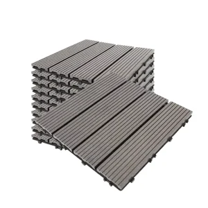 DIY Interlocking WPC Decking Tiles Outdoor Waterproof Composite Flooring Snap-on Patio Engineered Wood Plastic Floor Boards
