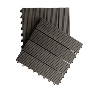 DIY Interlocking WPC Decking Tiles Plastic Outdoor Balcony Garden Terrace Splicing Plastic Wood Floor