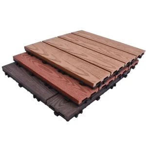 DIY Outdoor Backyard Basketball Court Tiles Set With Wood Plastic Composites Waterproof & Eco Friendly For Sport Flooring