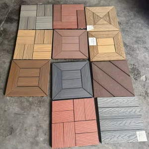 DIY Self-Laying WPC Interlocking Floor Tiles Solid Co-extrusion Outdoor Decking Waterproof Anti-slip for Terrace
