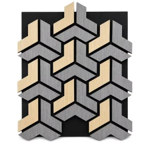 Decorative 3D Acoustic Geometry Wall Panel Wood Grain Sound Absorbing Board for Hotel Office Cinema Studio Interior Wall