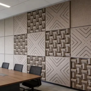 Decorative Acoustic Tile 3D Pixel Pattern Sound Proofing Panel for Bedroom Office Wall Art Mute Environment Friendly