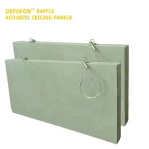 Decorative Ceiling Baffles Sound Absorption Board Clouds Suspended Acoustic Solutions Hung Panels Acoustiac Beam Wood Look