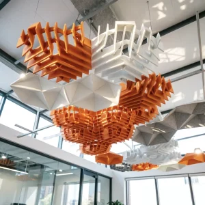 Decorative Ceiling Panel 3D Acoustic Tile Polyester Fiber Art Board for Home Cinema Modern Interior Design Sound Control