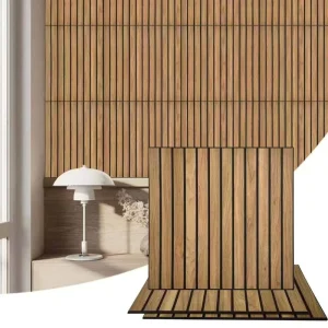 Decorative Material MDF Straight grain Acoustic Panel Grille Panel Sound absorbing Noise reducing Technology Wood Acoustic