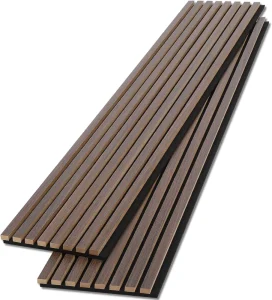 Decorative Natural Walnut Acoustic Slat Wood Wall Panels for Interior Design