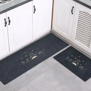 Decorative Polyester Anti-slip Waterproof Soft Modern Kitchen Runner 2 Piece Floor Rug Mats Set Kitchen Carpet Custom