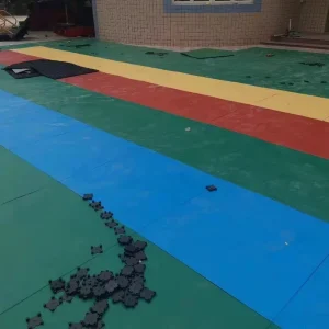 Demax Anti Slip Outdoor Rubber Flooring Tiles Non Toxic Playground Pavers Protective Non Toxic Rubber Floor Tiles