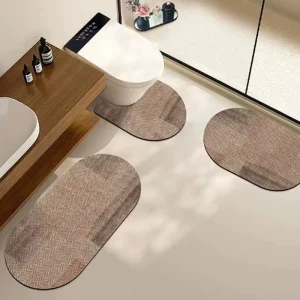Design 3-Piece Simple Bathroom Rug Set Absorbent Non-Slip Toilet Mat for Shower Room Floor