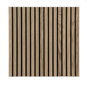 Diagonal Slat Akupanel Acoustic Panel Angled Wood Strip Polyester Felt Noise Reduction Wall Cladding